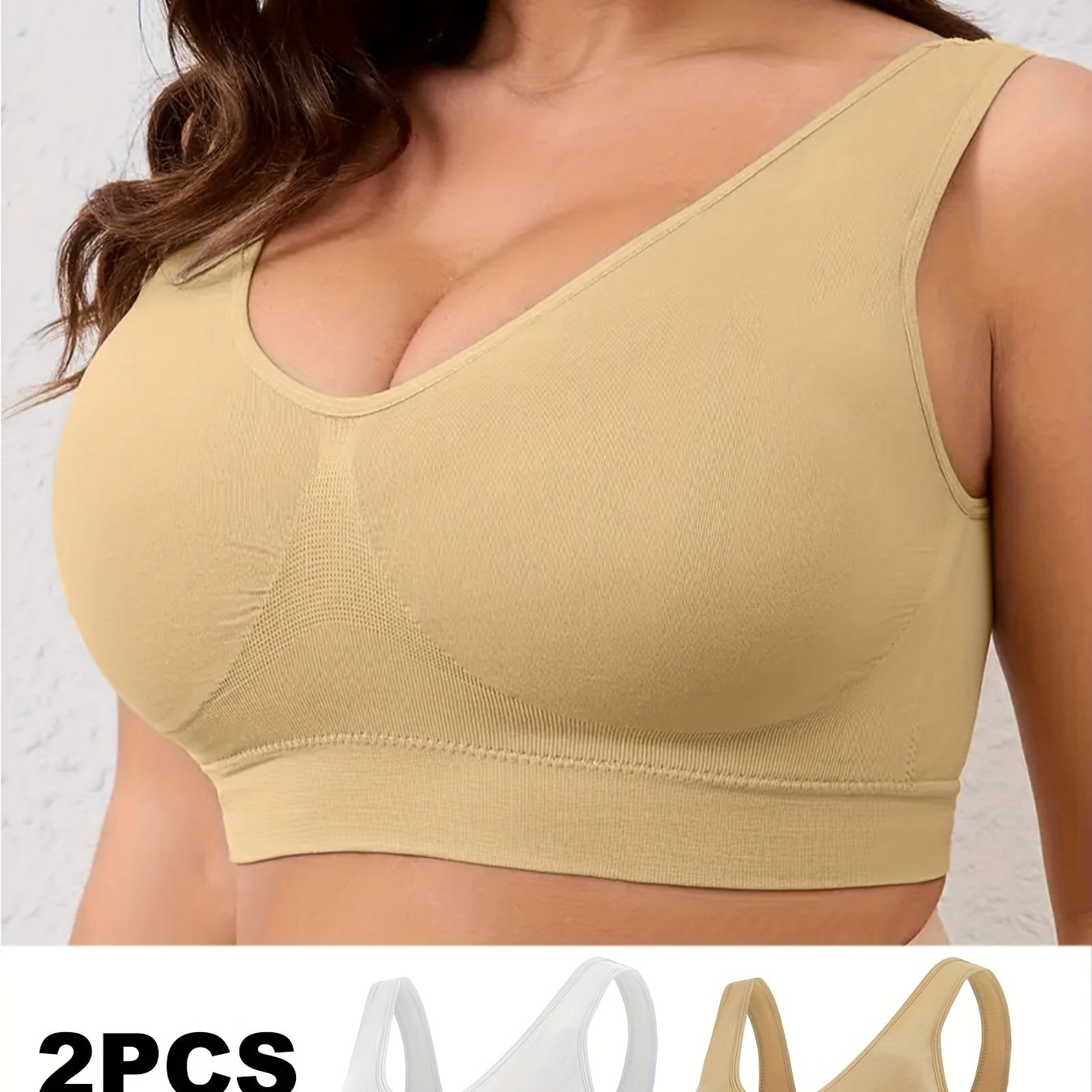 Women's Sports Bra Non-Steel Ring High Support Yoga Running 2 Pack