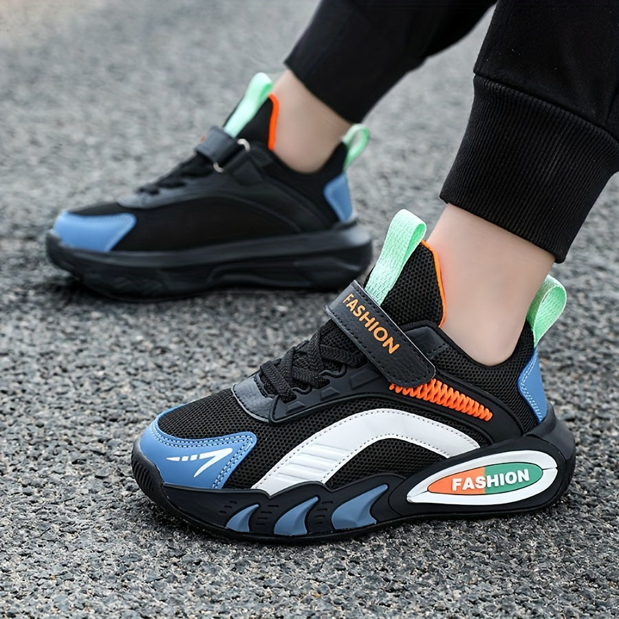 Boys Mesh Sneakers All-Season Low Top with Hook-and-Loop Closure