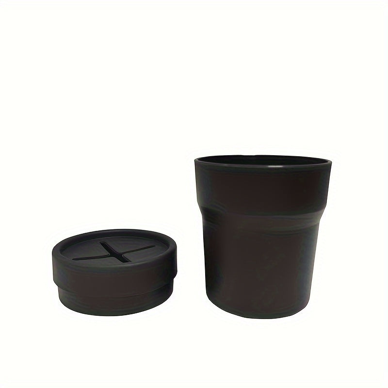 Universal Plastic Car Trash Can Circular Cross-Shaped with Lid and Pen Holder