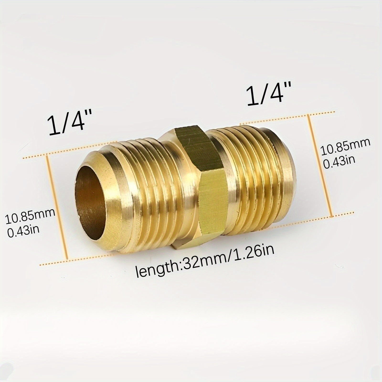 Brass Air Conditioning Copper Tube Adapter Female Male Flare Thread 1/4 3/8 1/2 5/8 3/4 Leak-Proof Joint