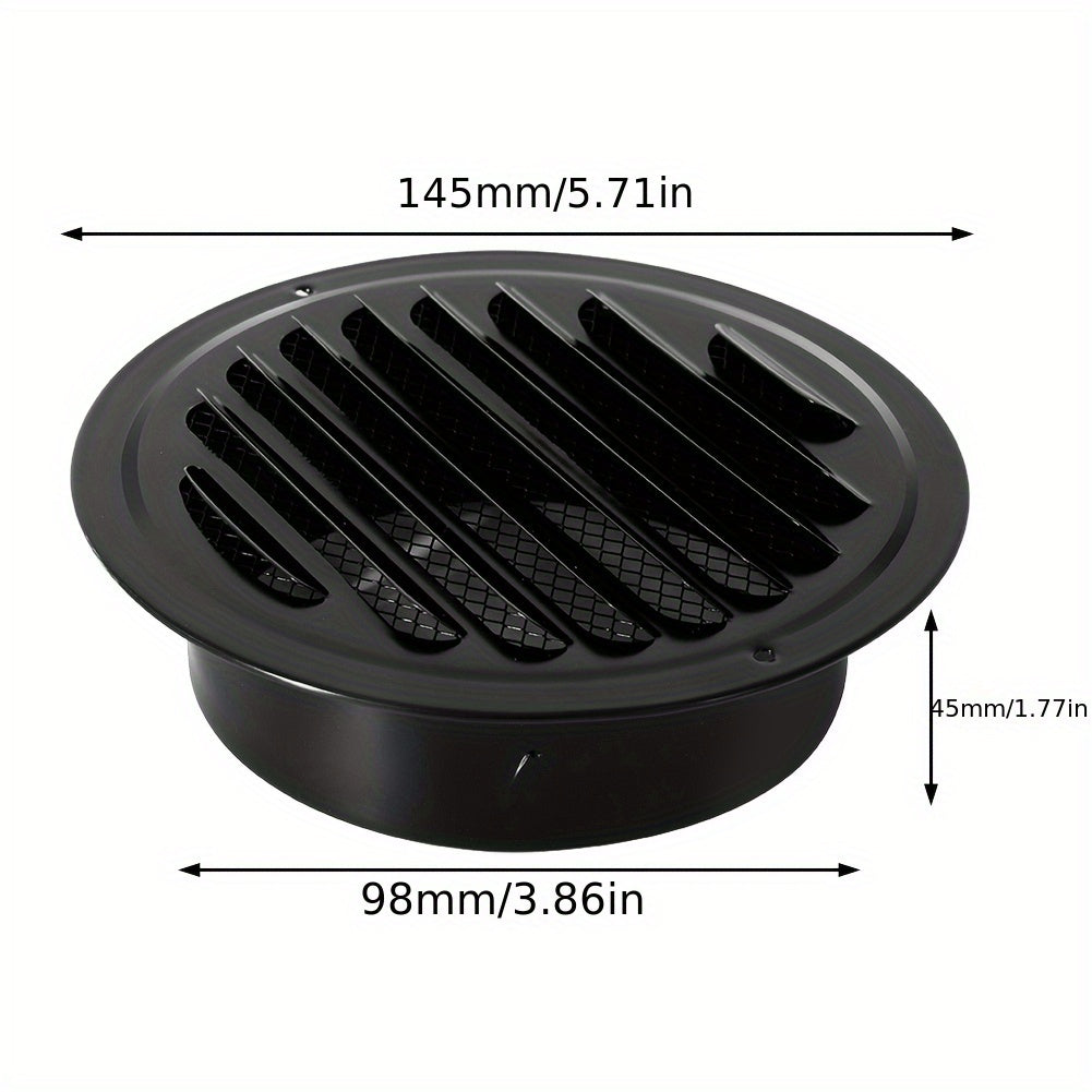Black Stainless Steel Vent Grille Wall Mount Round Drain Cover Multiple Sizes