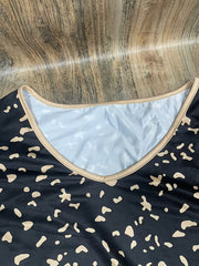 Women's Floral Print V-Neck Tunic Top Polyester Blouse with Three Quarter Sleeves