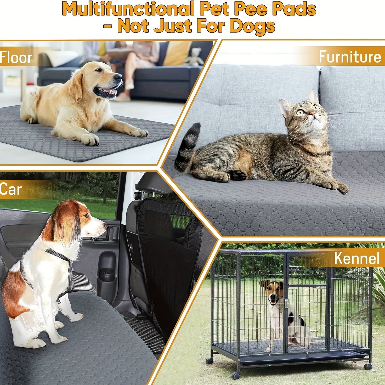 Washable Reusable Dog Training Pad Leak-Proof Absorbent Incontinence Mat