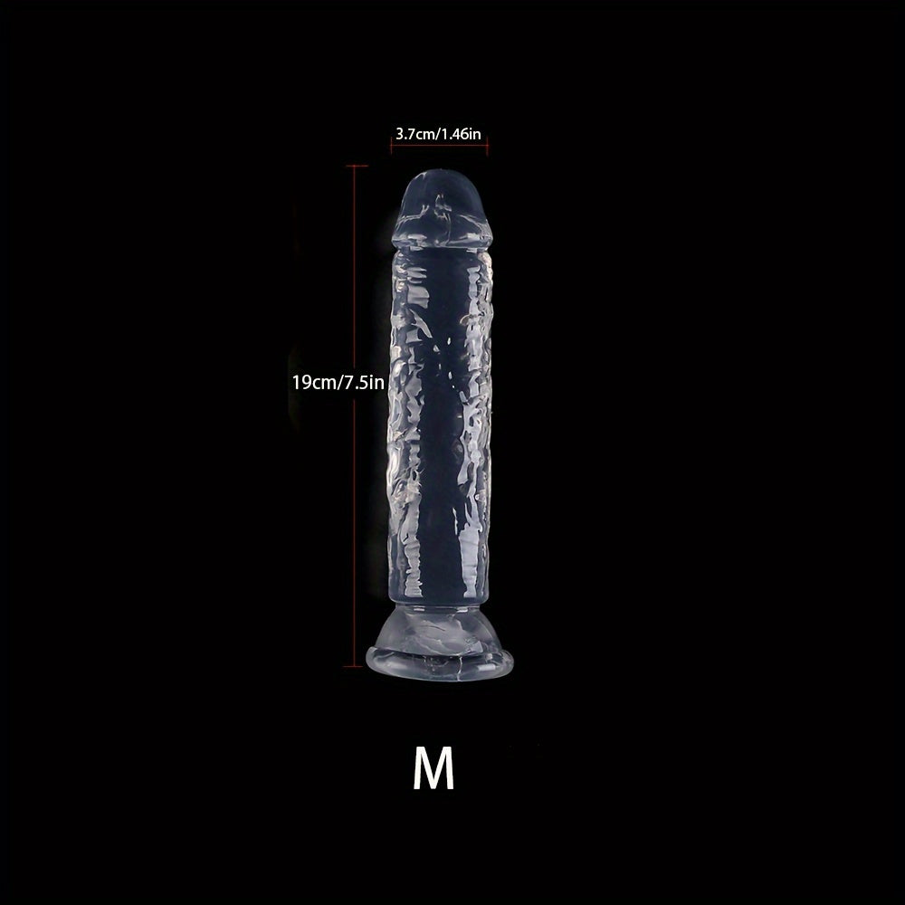 Mujer dildo transparente realista masturbador grande juguete sexual