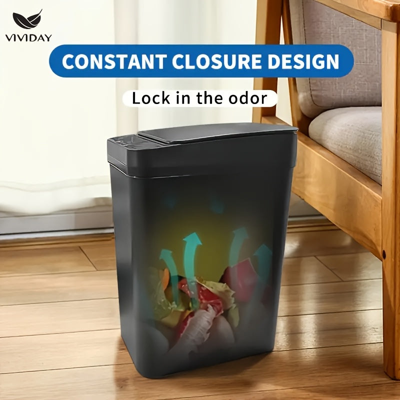 10L Smart-Sensing Trash Can with Lid Touchless Operation for Home Office Bathroom