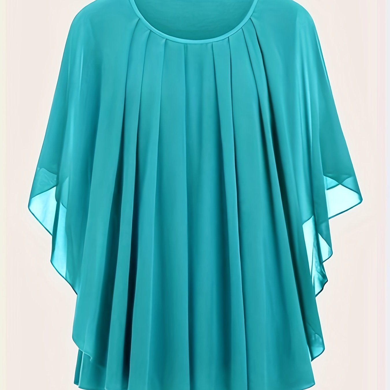 Блузка с рукавами-кукушками и сборками большого размера, с круглым вырезом, короткий рукав, летняя женская одежда