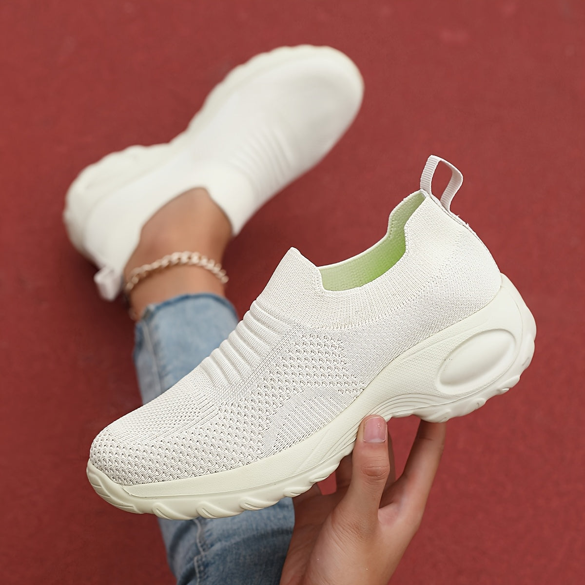 Women's Slip-On Sneakers Breathable Fabric Low-Top Casual Shoes in Multiple Colors