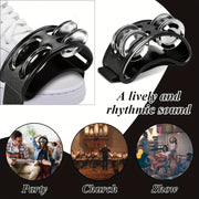 Adult Percussion Foot Tambourine with Steel Bell Tones and Elastic Band