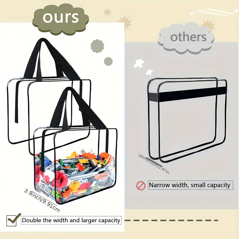 Large Clear PVC Storage Bag with Zipper Waterproof Organizer for Toys Crafts Books 3.2 Cubic Feet
