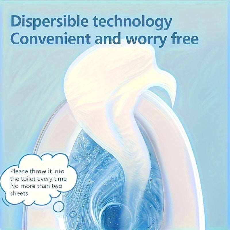 Kattalar uchun yuviladigan hojatxona salfetkalar, o'simlik tolasi, yumshoq teri uchun, septik tanklar uchun xavfsiz