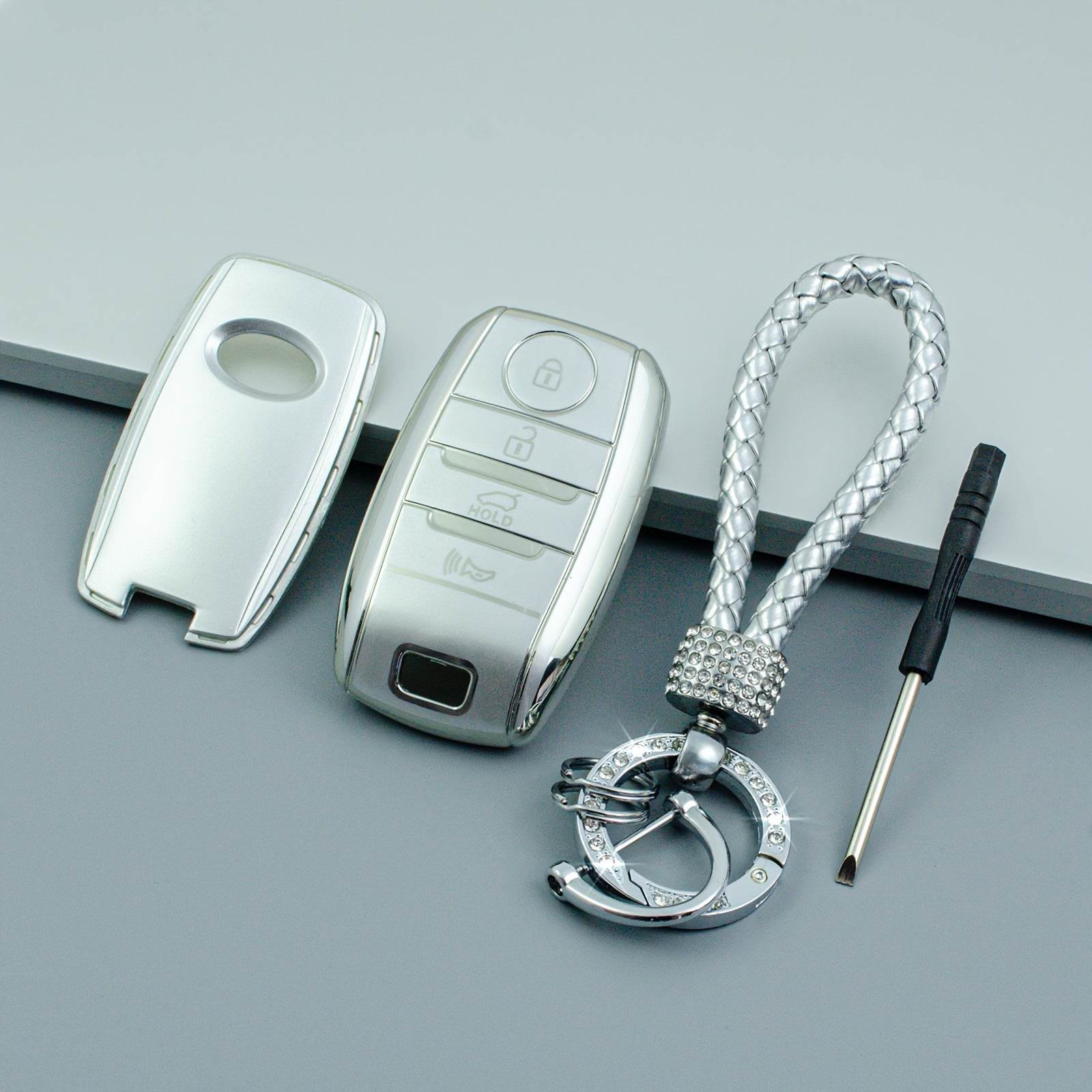 Universal TPU Car Key Case Cover with Keychain for Kia Models