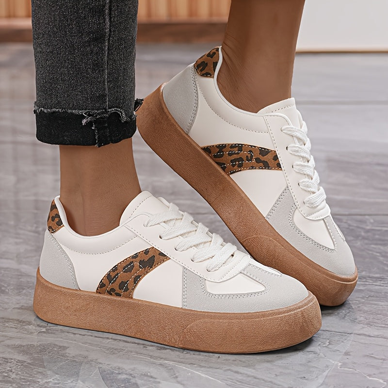 Women White Platform Sneakers Lightweight Casual Thick Sole Shoes