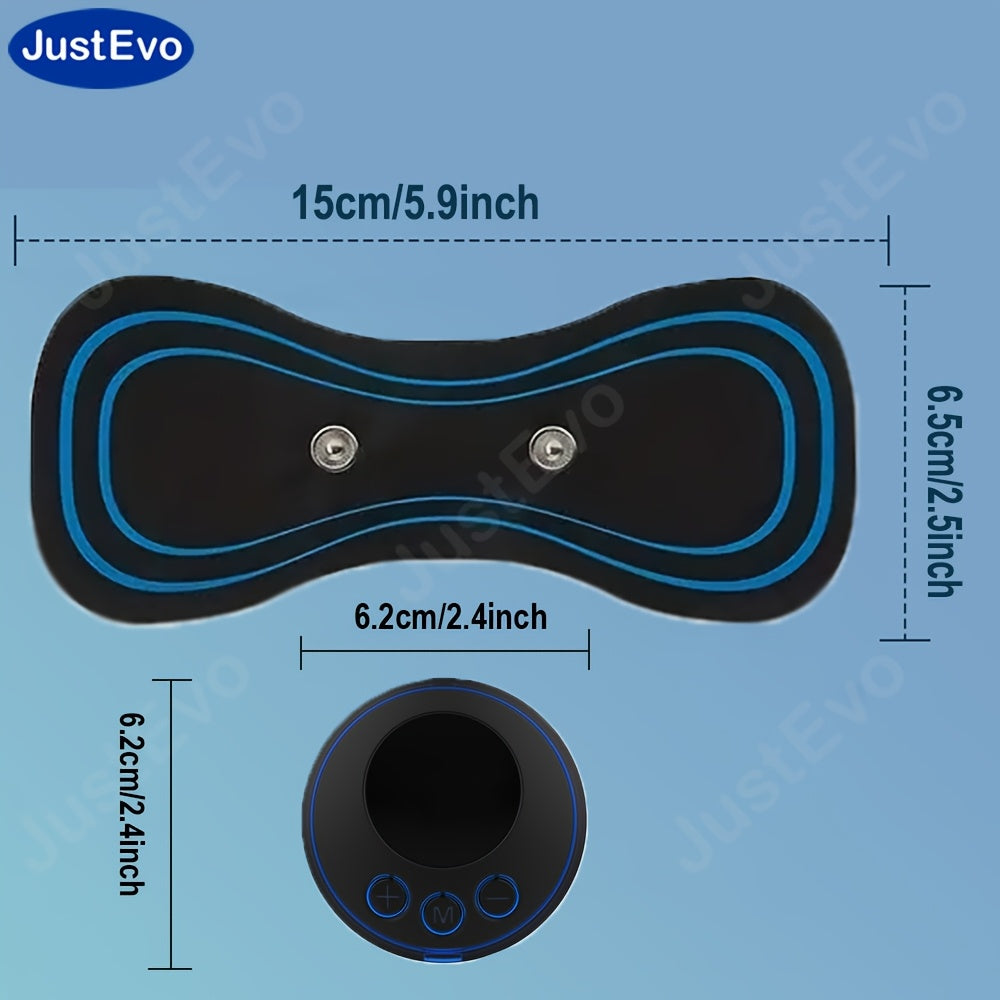 JustEvo EMS Mini bo'yin massajeri, Mini massaj yamoqi va ko'chma mini massajer - bir nechta sozlamalar bilan sozlanadigan, uyda va sayohatda dam olish uchun mukammal.