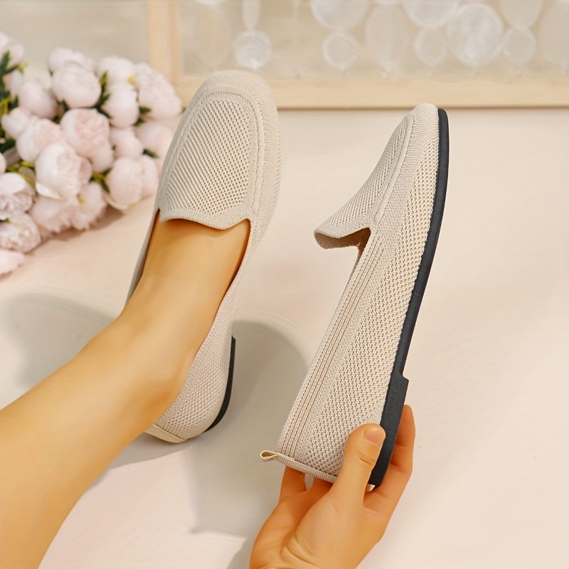Women's Mesh Slip-On Shoes Casual Flat Rubber Sole Breathable Fabric
