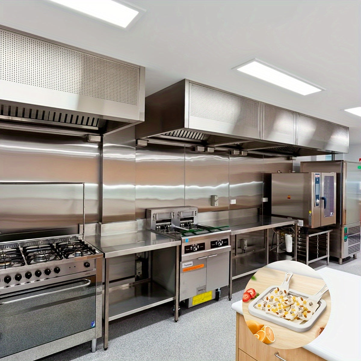 Nerjissizlik po'latdan yasalgan qo'lda ishlovchi muzqaymoq tayyorlagich, kvadrat shaklida, ikki qavatli qirqishlar bilan. Faqat qo'lda yuvish, elektr yoki batareyaga ehtiyoj yo'q. Muzqaymoq, meva va sut uchun ideal. Uyda tayyorlangan uchun mukammal.