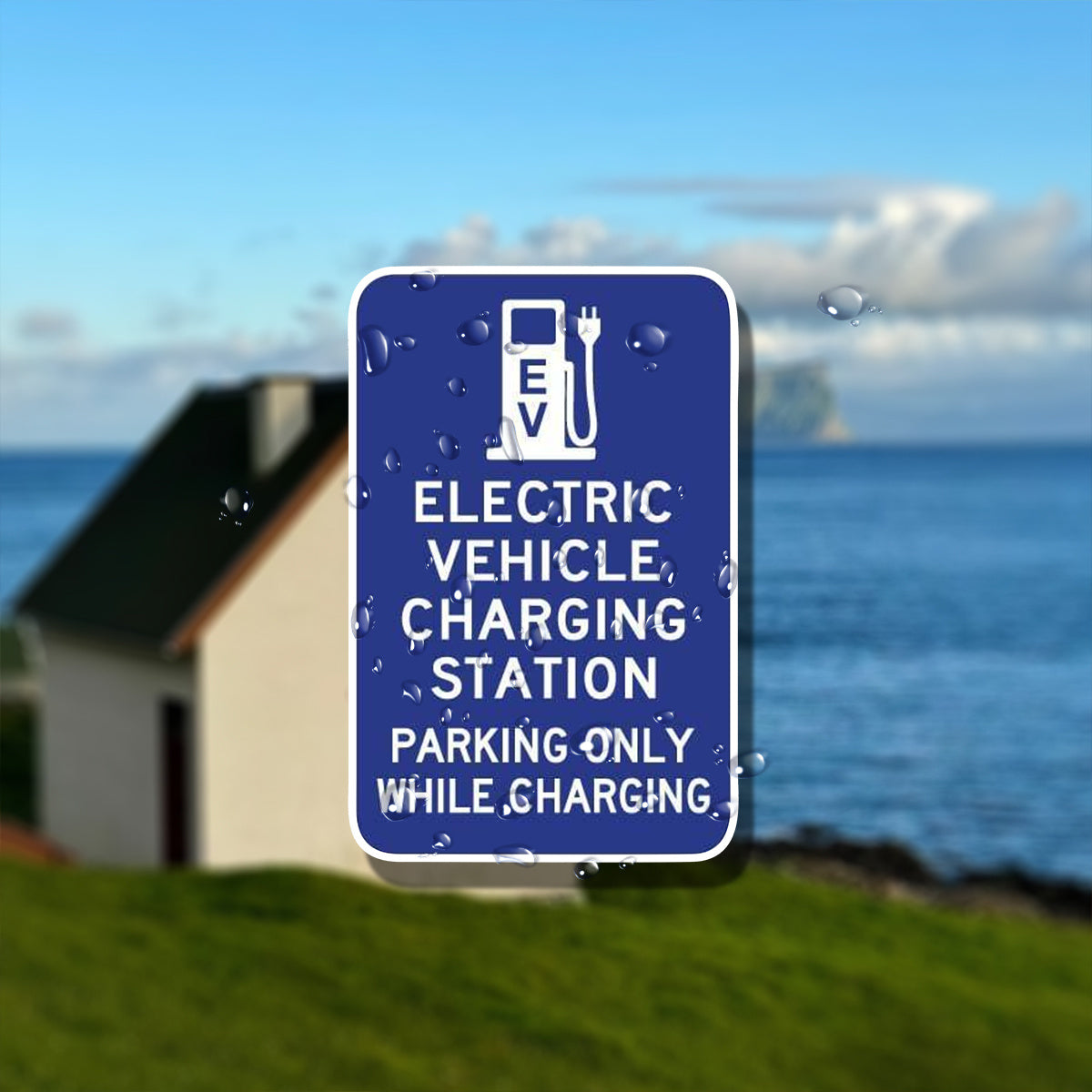 Self Adhesive Vinyl EV Charging Warning Sticker for Electric Vehicles