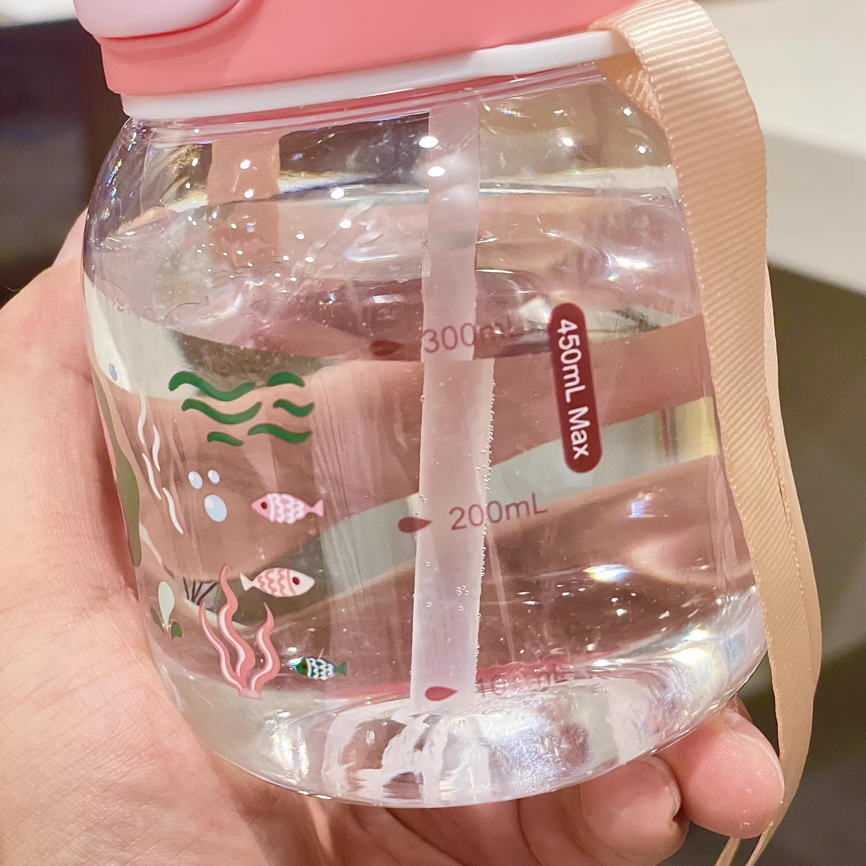 Cute Girl Water Bottle Leak-Proof Portable PC Drinking Cup for Students