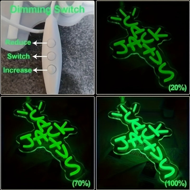 Cactus Jack Qizil Neon Belgisi USB quvvatlangan devor osma chiroq bo'lib, bosish tugmasi bilan boshqariladi. Bu yotoqxona, uy barlari, pub, partiyalar uchun ko'p funksiyali dekorativ buyum bo'lib, G'arbiy sohil rap madaniyatidan ilhomlangan.