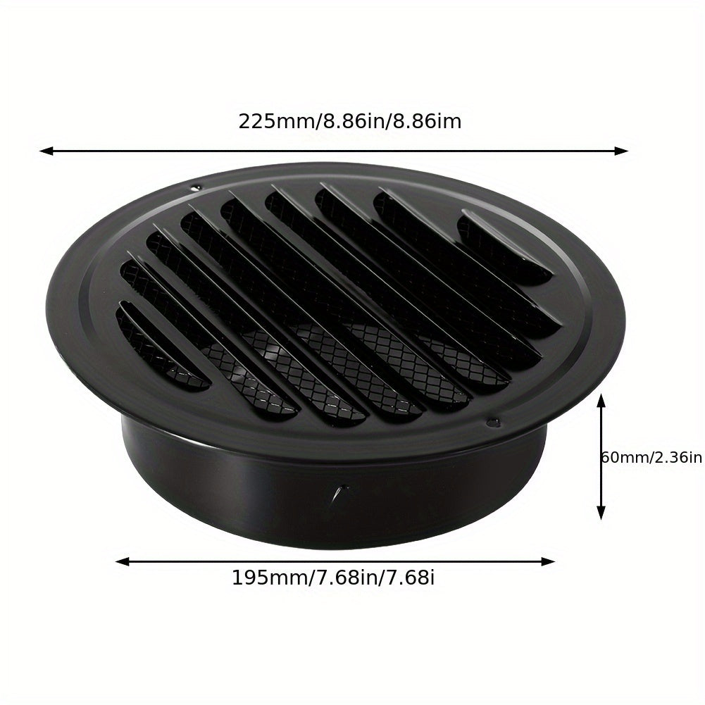 Black Stainless Steel Vent Grille Wall Mount Round Drain Cover Multiple Sizes