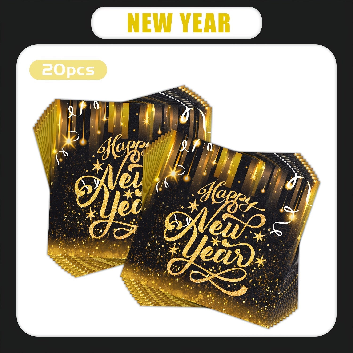 Yil oxiri bayrami uchun bayramona 3-qavatli kokteyl salfetkalar, bezak va ovqatlanish