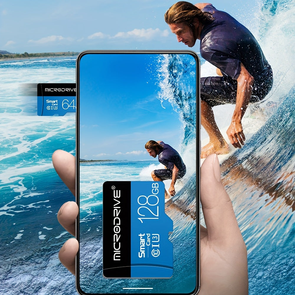 Blue Class 10 U3 MicroSD Card 32GB 64GB 128GB 256GB with SD Adapter