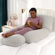 Pregnancy Pillow Full Body Support Cushion with Removable Cover for Side Sleeping
