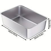 Stainless Steel Cat and Rabbit Litter Box with Low Side Entry Odor-Resistant Easy to Clean