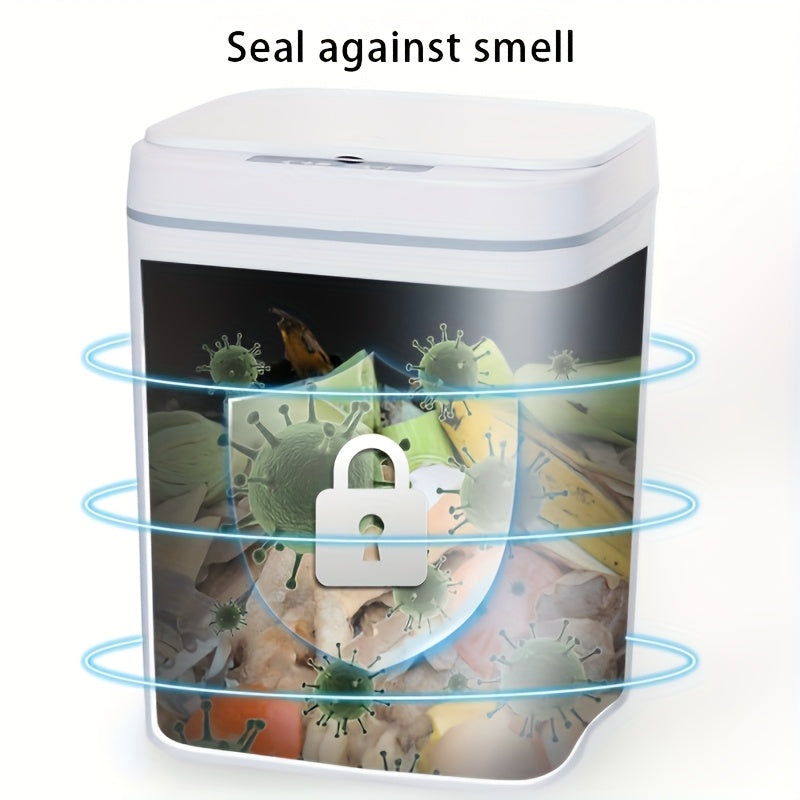 Portable smart trash can with touch sensor lid no battery needed for home office use