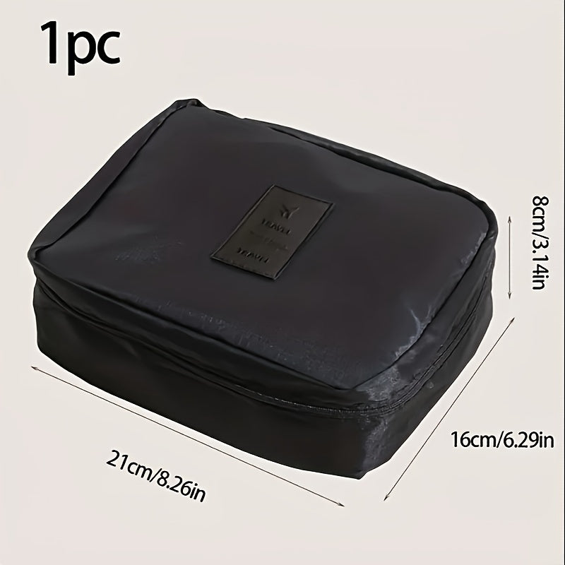 Nylon Cosmetic Bag with Multiple Compartments Travel and Storage Organizer