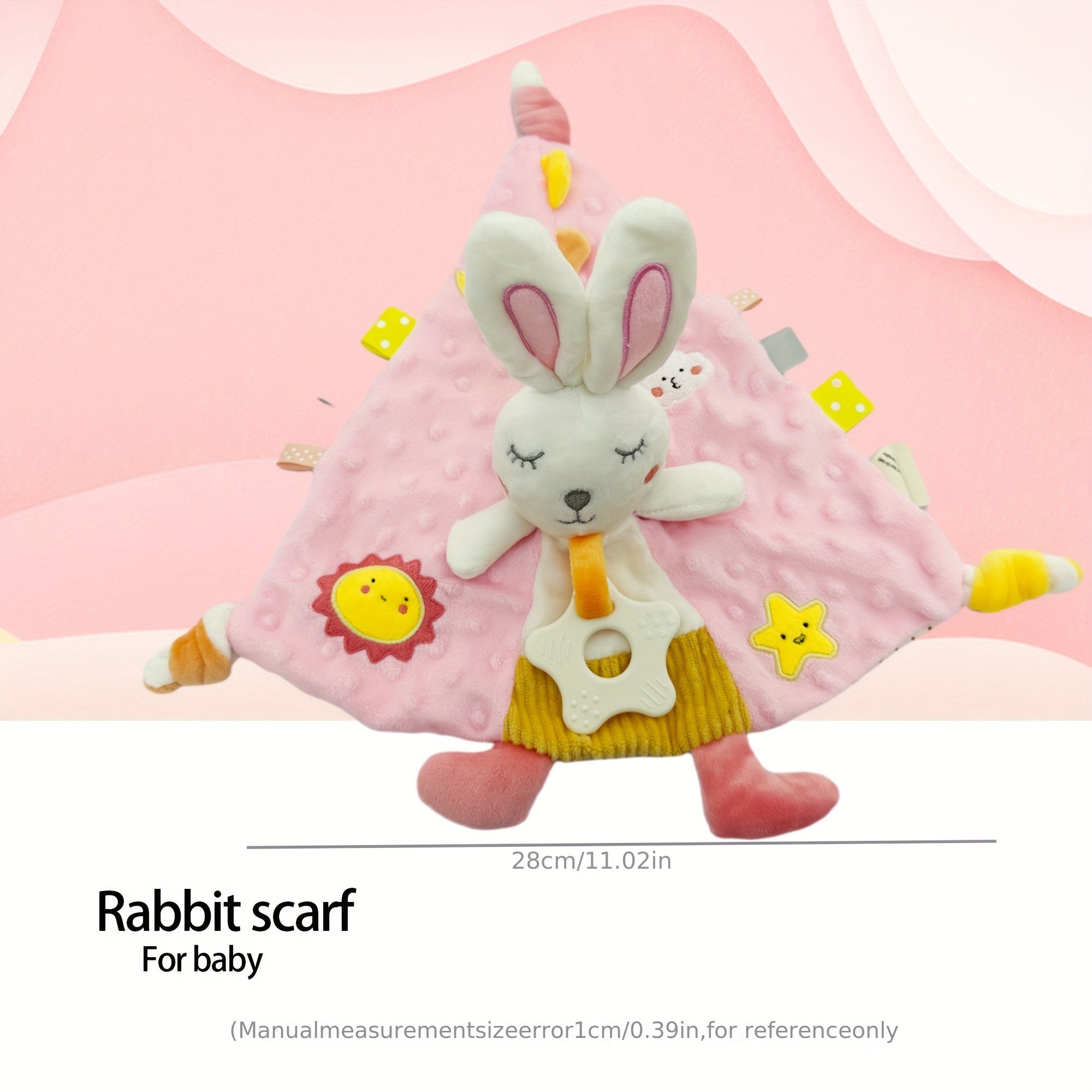 Baby Beanie and Toy Set with Elephant Lion Rabbit Soft Toy Blanket for Newborns