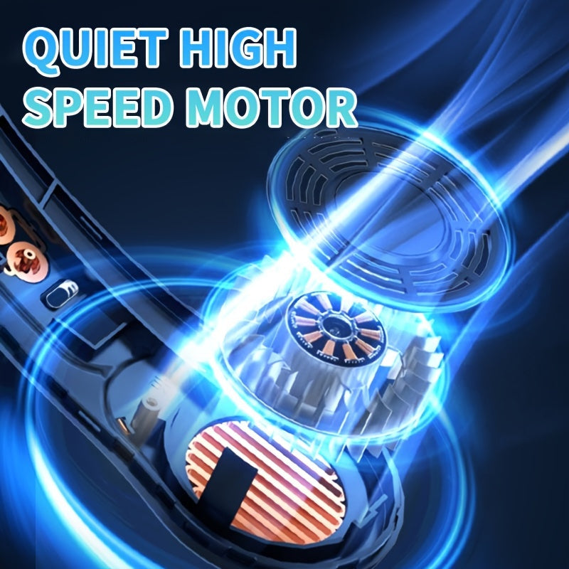 Portable Bladeless Neck Fan Rechargeable USB LED Display for Outdoor Travel Camping