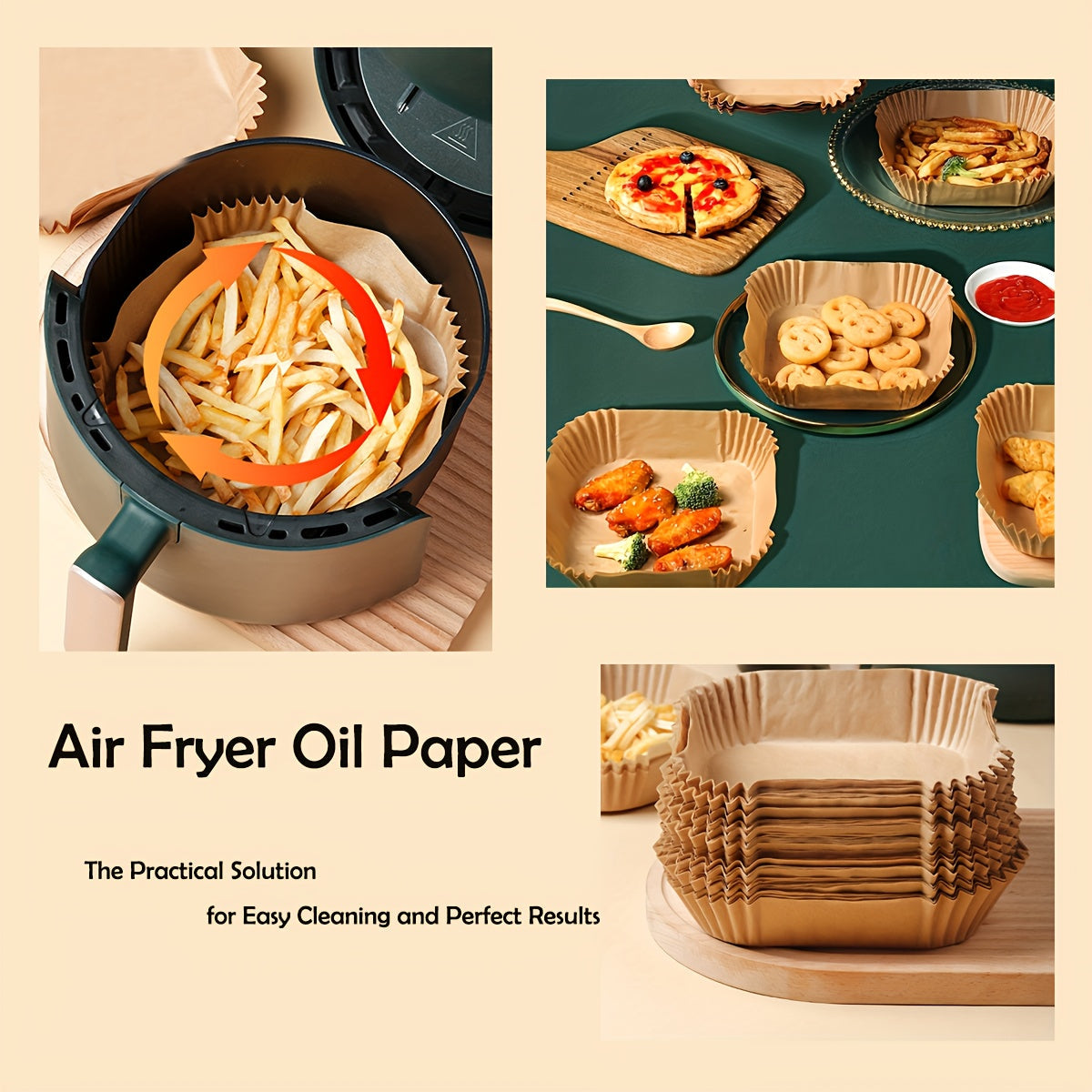Non-Stick Heat-Resistant Air Fryer Liners for Baking and Cooking