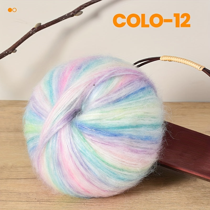 Gradient Wool Yarn 2 Bundles 100g 350m Multicolor Horse Sea for Knitting Scarves Hats