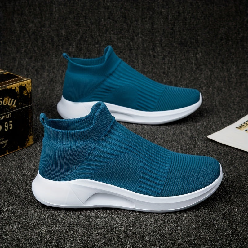 Men's Breathable Knit Slip-On Sneakers for Daily Walking in Assorted Colors