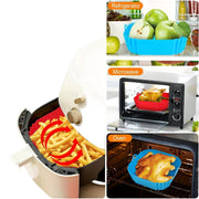 Silicone Air Fryer Liner Square 20.3cm Non-Stick Food-Safe Reusable for 4-7QT Ovens Microwave