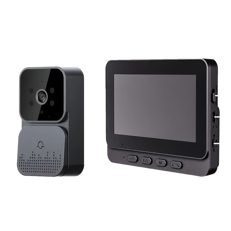 Video Doorbell with Intercom Camera 10.92cm Screen Infrared Night Vision Two-Way Audio Long Battery