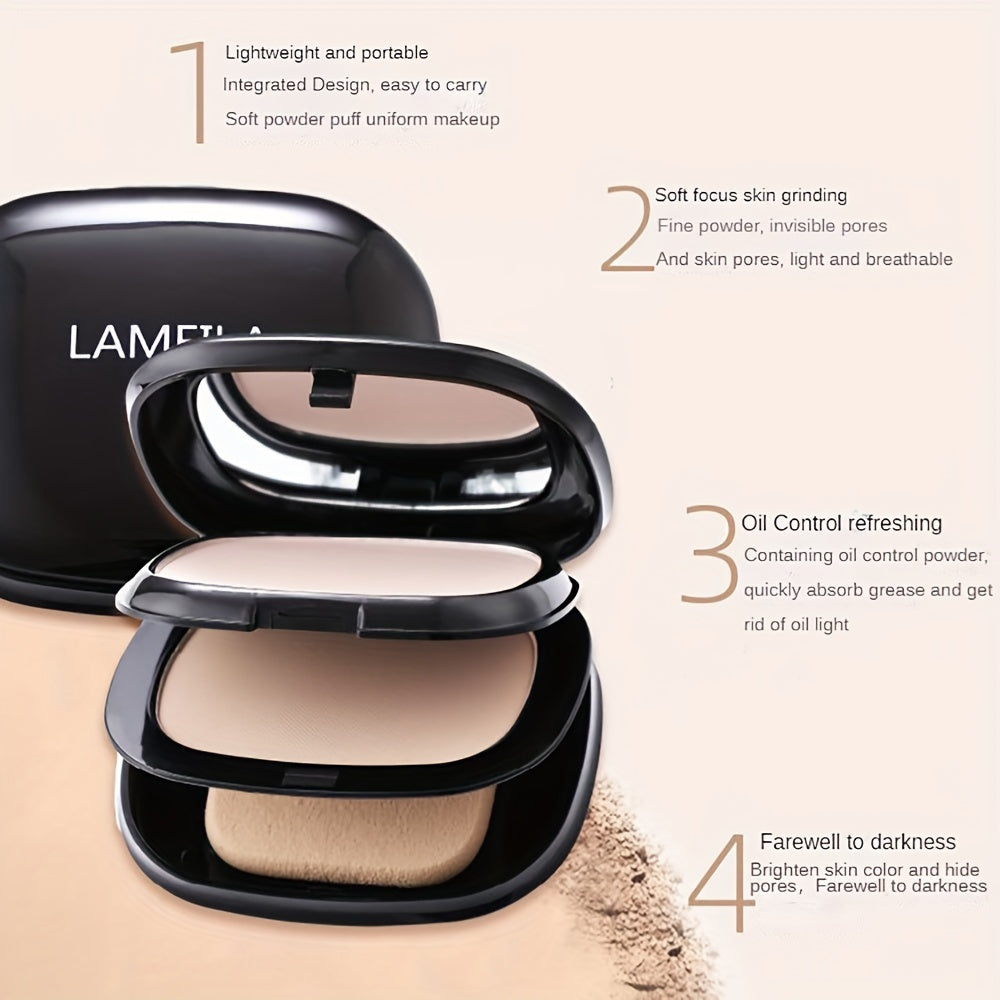 Ivory White Dual-Use Pressed Powder Concealer for Flawless Contouring