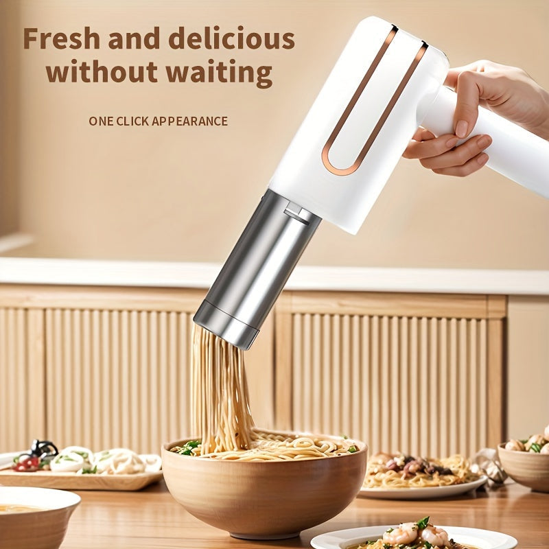Electric Noodle Maker with Digital Display, Rechargeable USB, Stainless Steel
