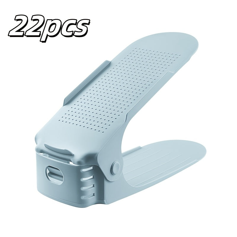 Adjustable Double-Deck Shoe Rack for Entryway and Bedroom Holds 22 Pairs