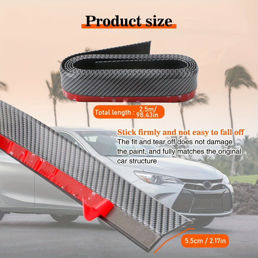 Universal Car Front Bumper Lip Carbon Fiber Side Skirt Spoiler Anti Scratch Protector