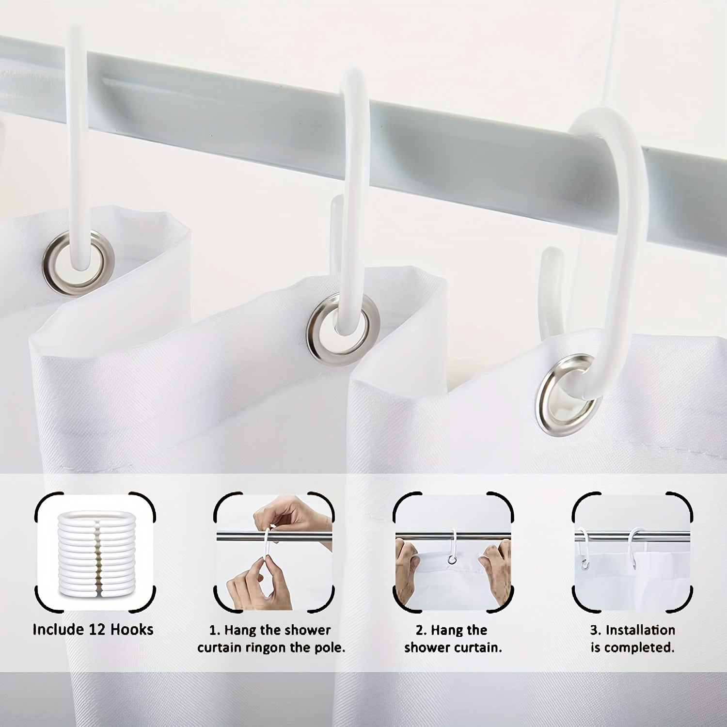 Blue 4-Piece Diamond Dolphin Bathroom Set Includes Shower Curtain Rug Toilet Mat