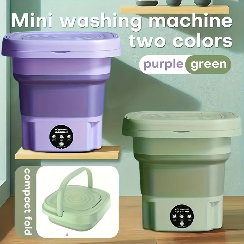 8L Folding Mini Washing Machine for Small Loads Portable Travel Clothes Washer