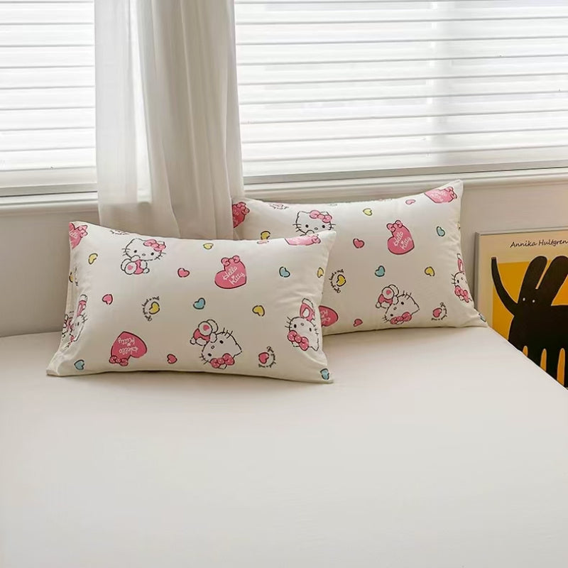 Pink Hello Kitty Pillowcase 100% Soft Breathable Fabric Envelope Closure