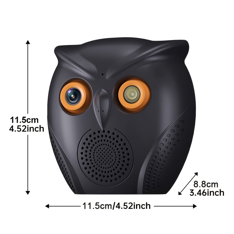 Owl-Shaped Indoor WiFi Security Camera with Night Vision 1080p HD USB Powered