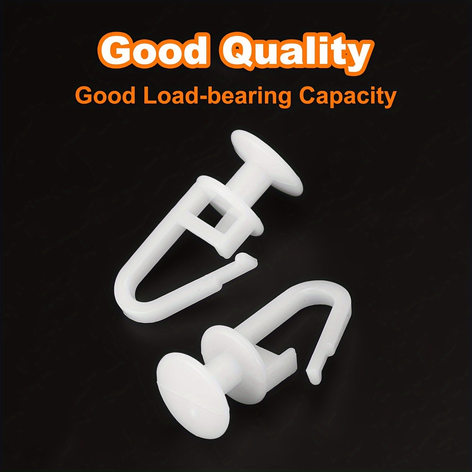 Набор из 50 пластиковых крючков для штор в стиле Арт Деко с белой отделкой, включает в себя простые в использовании запирающиеся складные ролики для направляющих, совместимые с потолочными шторными направляющими 10 мм.