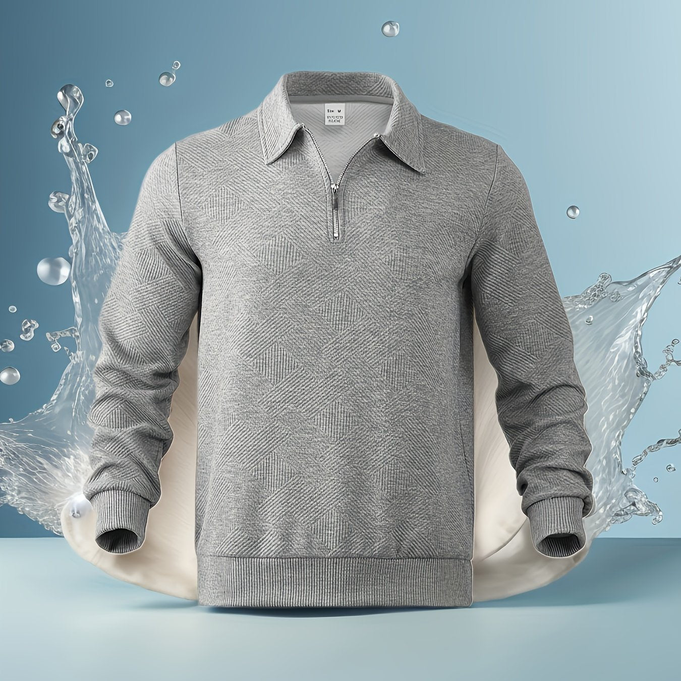 Мужской зиппер-свитшот с длинным рукавом, осень-зима, американский стиль, геометрический узор