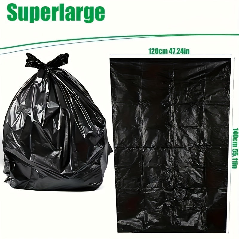 100 Count Black 55-Gallon Heavy Duty Trash Bags for Yard and Commercial Use