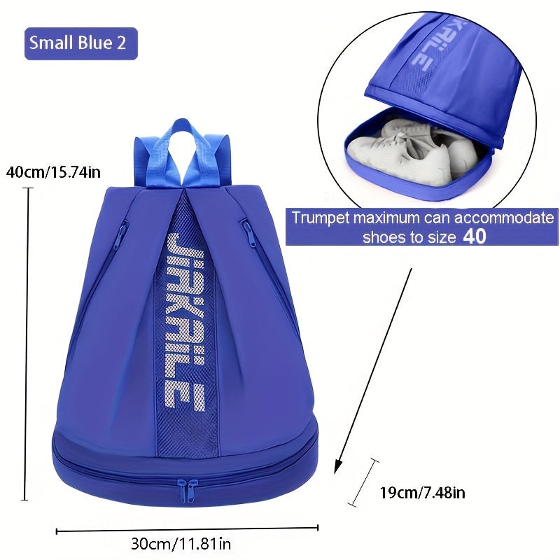 Waterproof Polyester Backpack with Adjustable Straps and Shoe Compartment for Sports Travel and Outdoor Activities