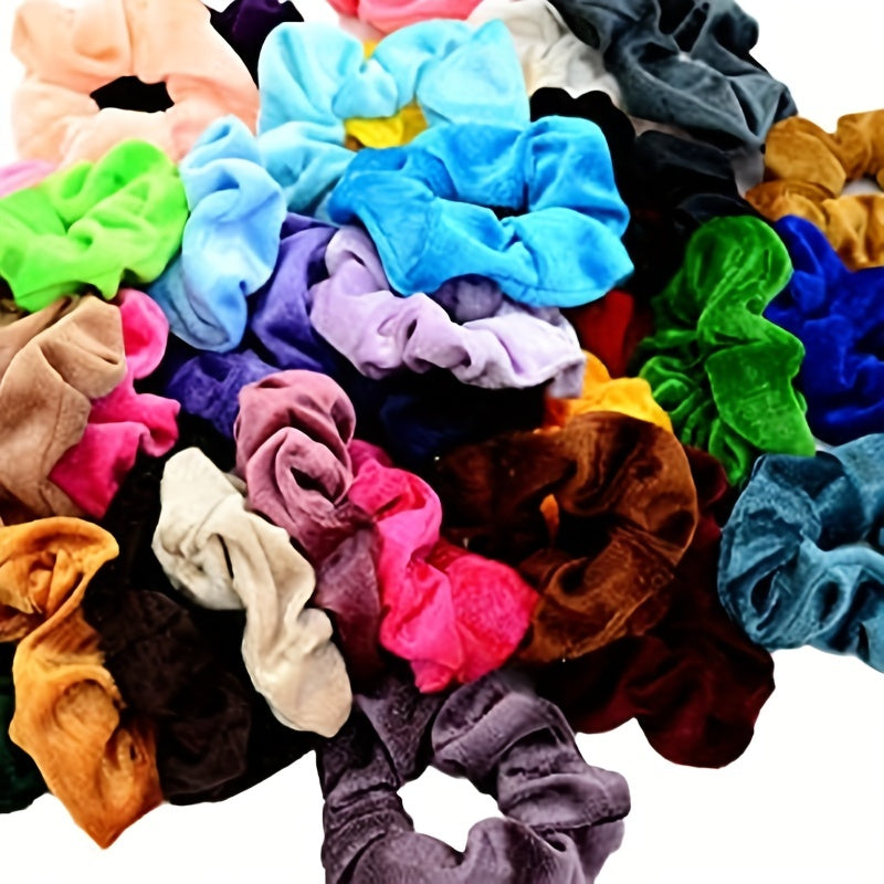 Velvet Hair Scrunchies Set of 45 Elastic Hair Ties for Women