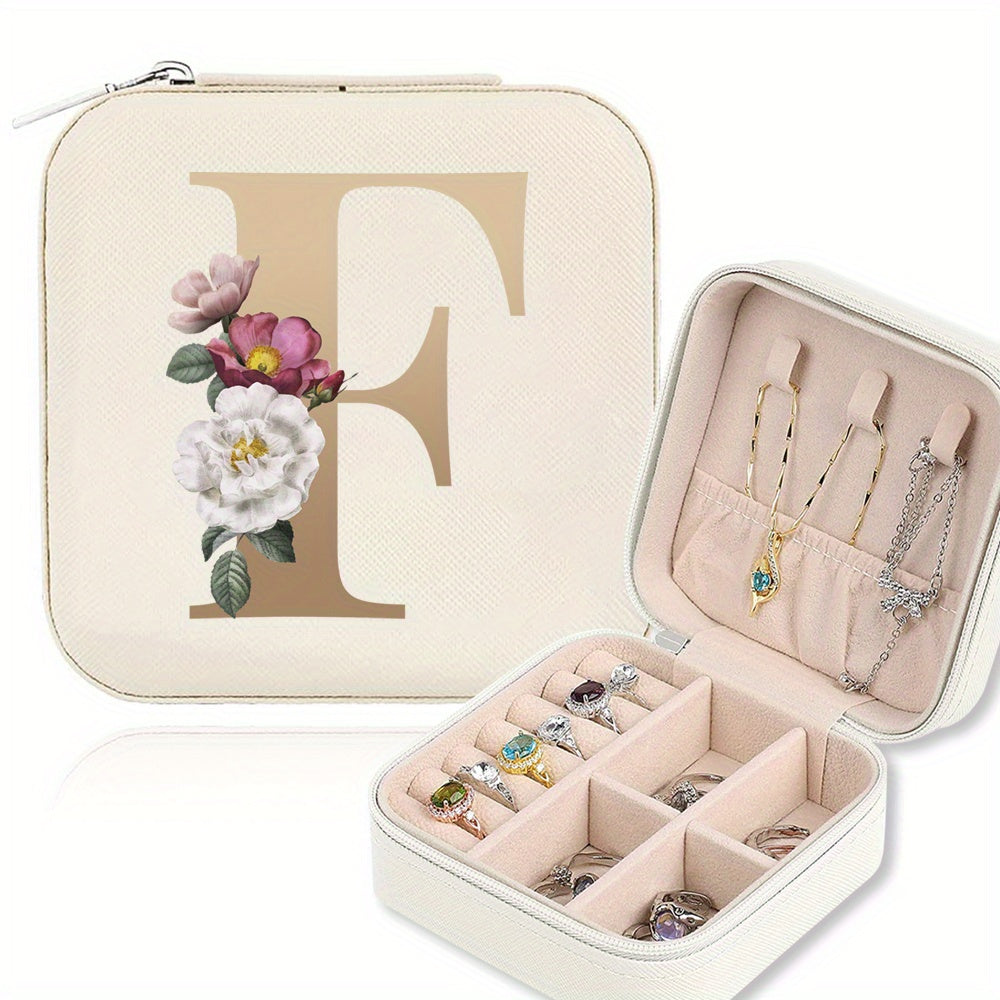 Mini Portable Zipper Jewelry Storage Box for Rings Necklaces and Studs